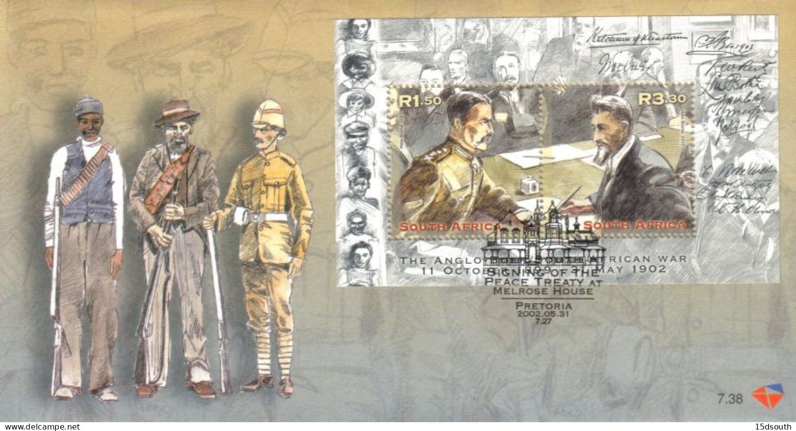 South Africa - 2002 Anglo-Boer War 1899-1902 FDC # SG 1384 , Mi Block 87 - FDC