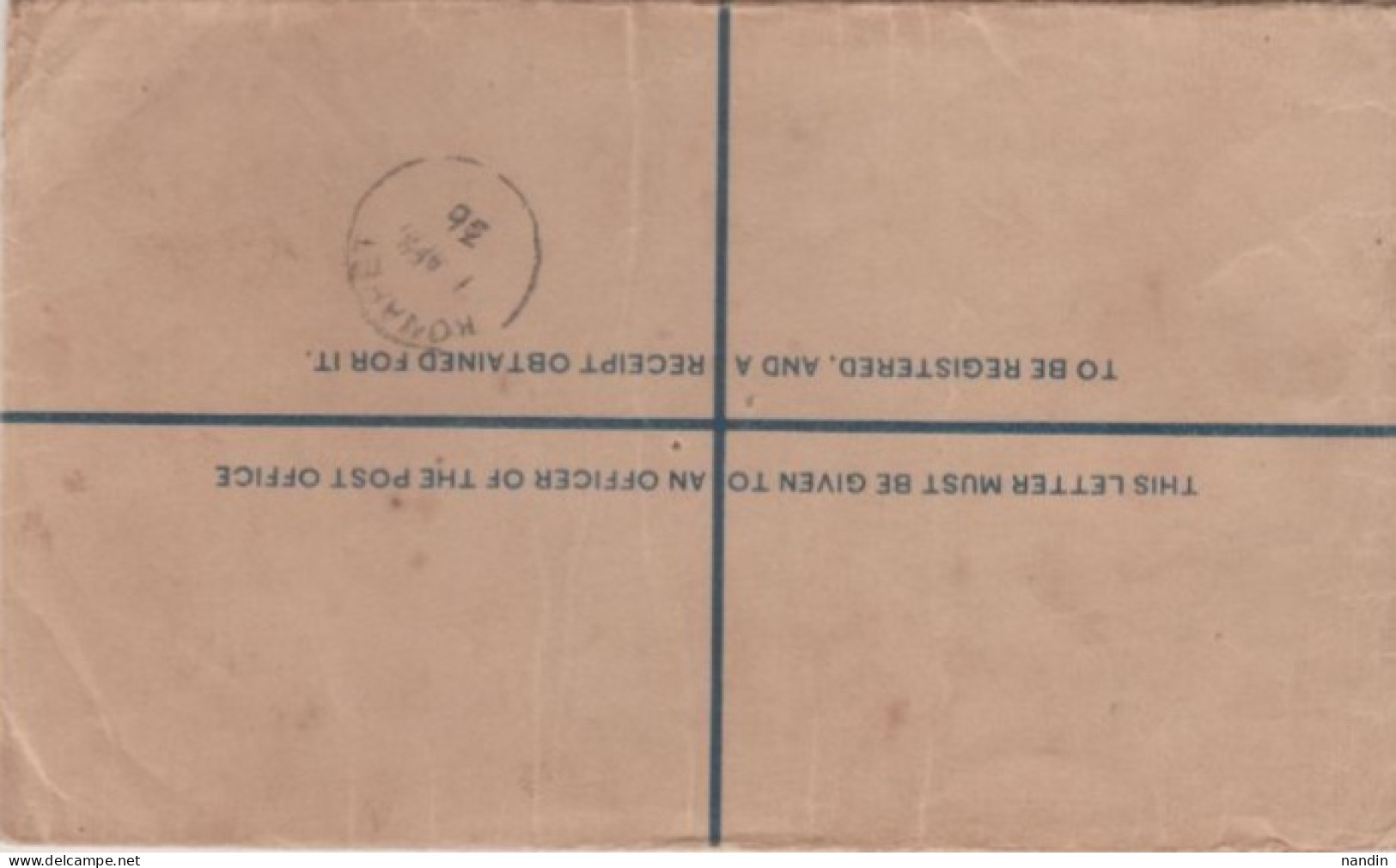 1936 REGD LETTER FROM PEGU,(Burmese Bago, Port City) To KONAPET(Pudukotah STATE Via TRICHINAPOLY(INDIA Used ABROAD) - Autres & Non Classés