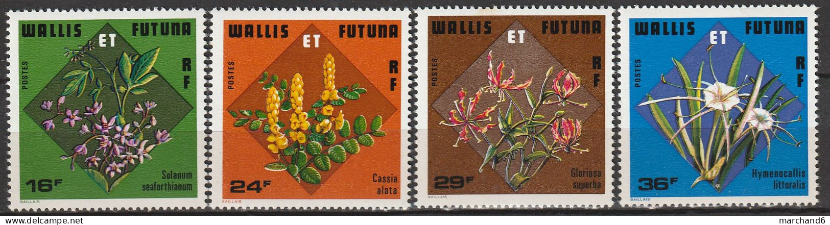 Wallis Et Futuna Flore Solanum Seafortianum Cassia Alata Gloriosa Superba Hymenocallis Littoralis N°213/216 **neuf - Ongebruikt