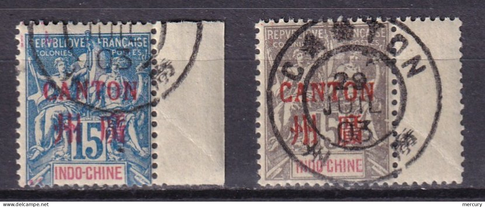 CANTON - Les 2 15 C. De 1901/2 Oblitérés - Used Stamps