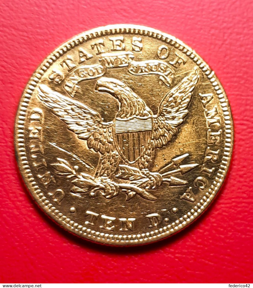 10 DOLLARI ORO USA 1880 TESTA CORONATA CON MOTTO SPL - 10$ - Eagles - 1866-1907: Coronet Head (Tête Couronnée)