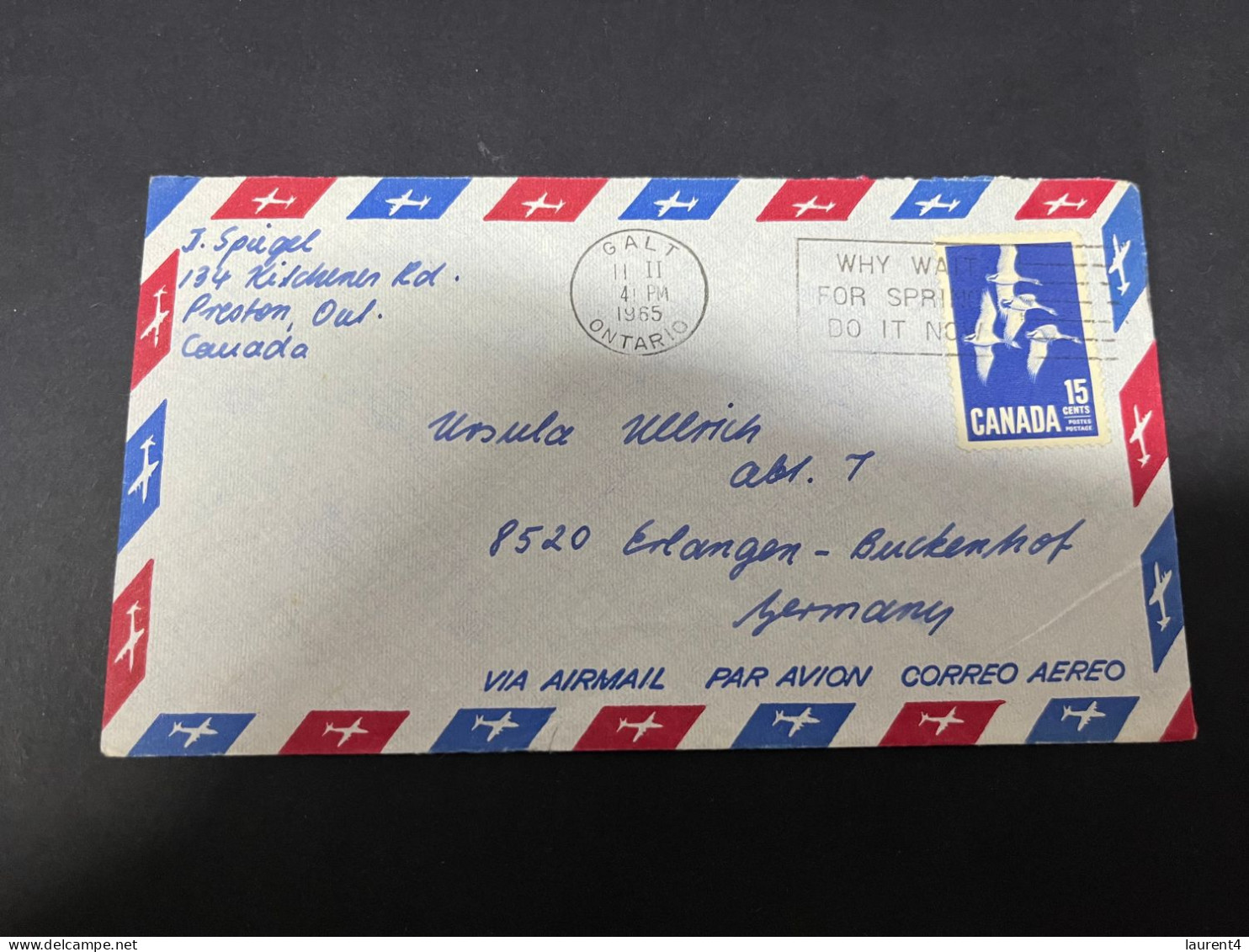 5-11-2023 (1 V 24) Canada Cover Posted To Germany (1960's) 2 Covers - Briefe U. Dokumente