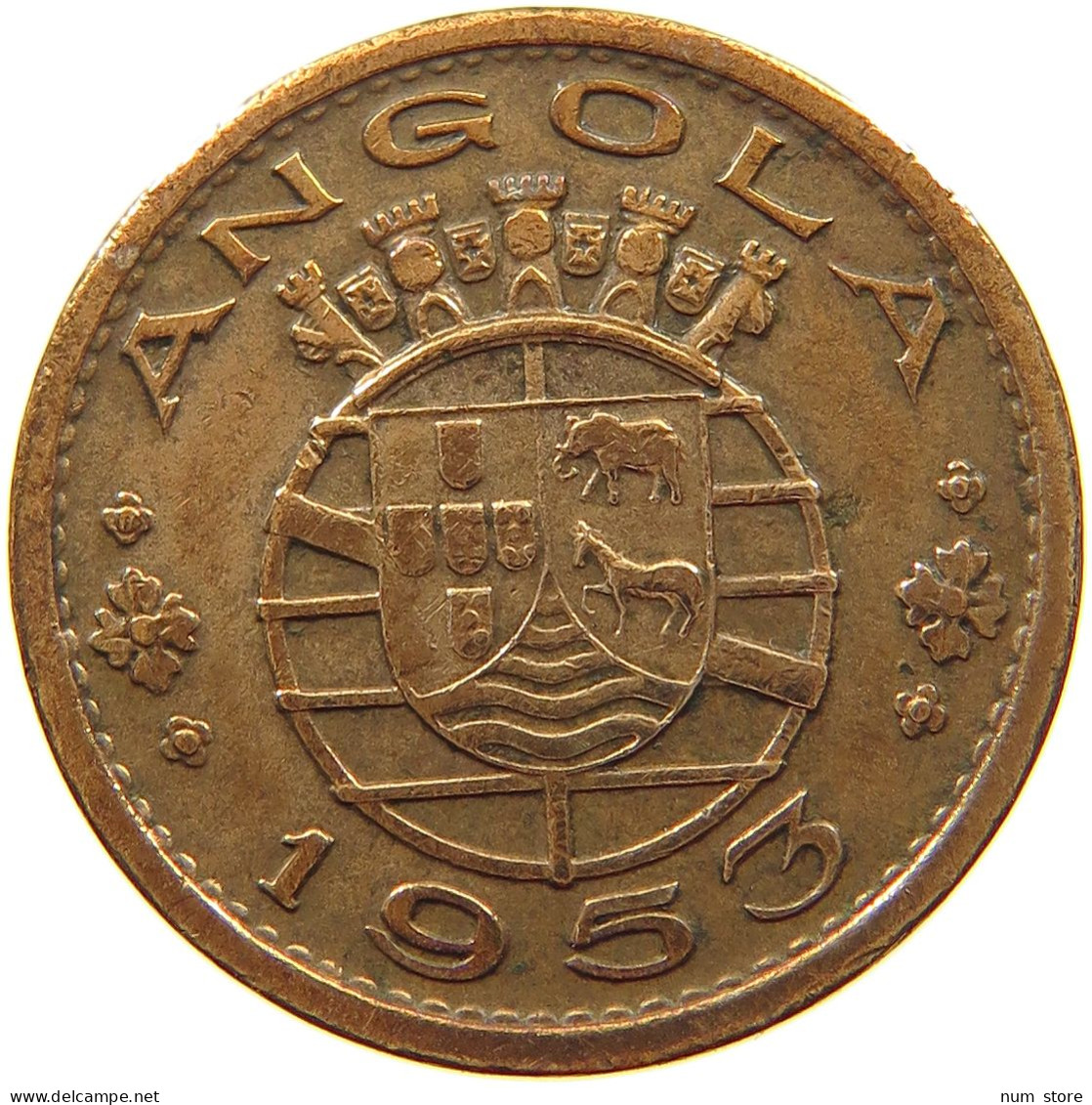 ANGOLA 50 CENTAVOS 1953  #s067 0075 - Angola