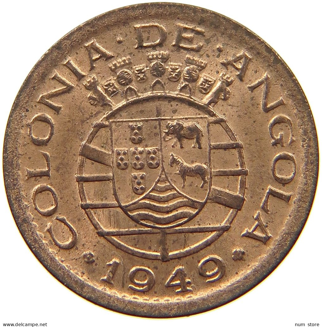 ANGOLA 10 CENTAVOS 1949  #s045 0157 - Angola