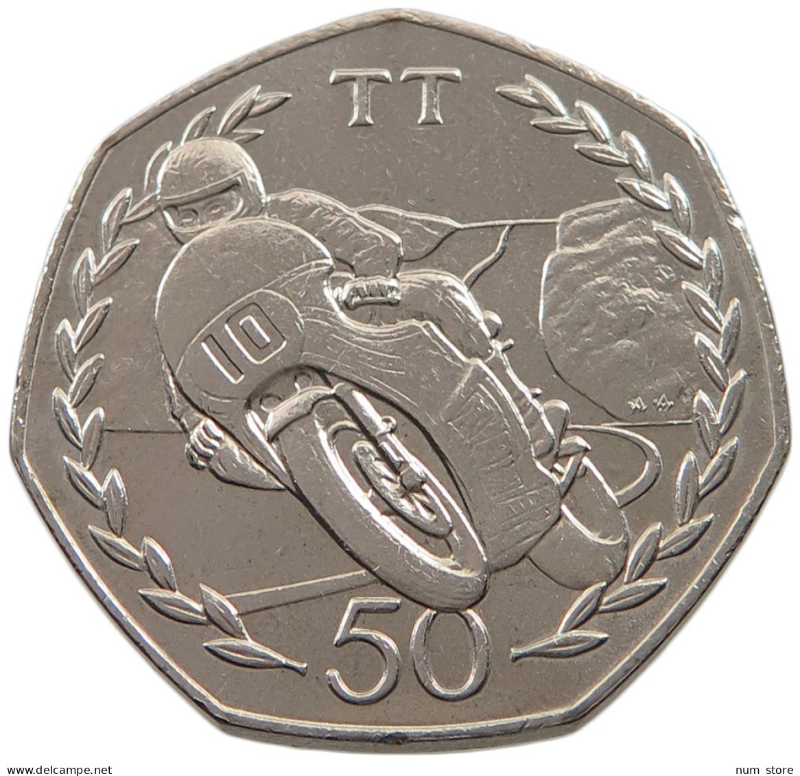 ISLE OF MAN 50 PENCE 1982 TT RARE #alb038 0583 - Isle Of Man