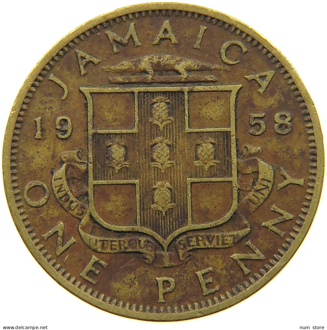 JAMAICA PENNY 1958 Elizabeth II. (1952-2022) #c079 0083 - Jamaique