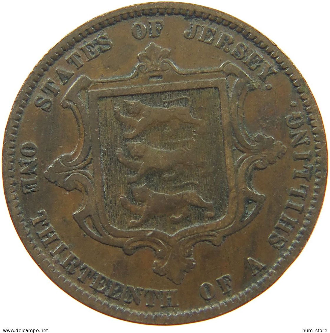 JERSEY 1/13 SHILLING 1870 Victoria 1837-1901 #c020 0251 - Jersey