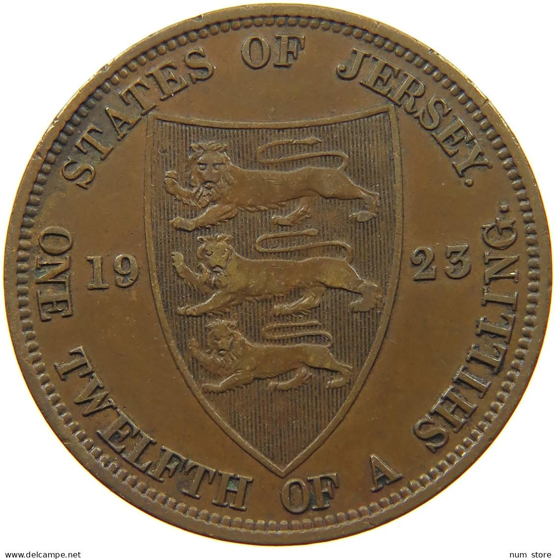 JERSEY 1/12 SHILLING 1923 George V. (1910-1936) #c009 0205 - Jersey