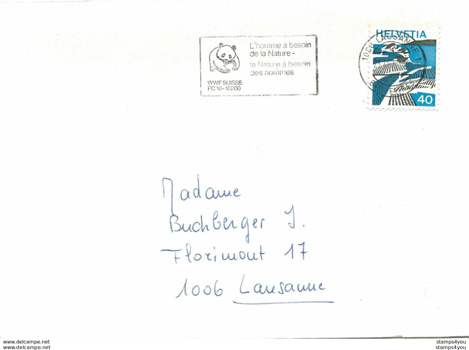 256 - 32 - Enveloppe Avec Rare Oblit Mécanique WWF" - Lettres & Documents