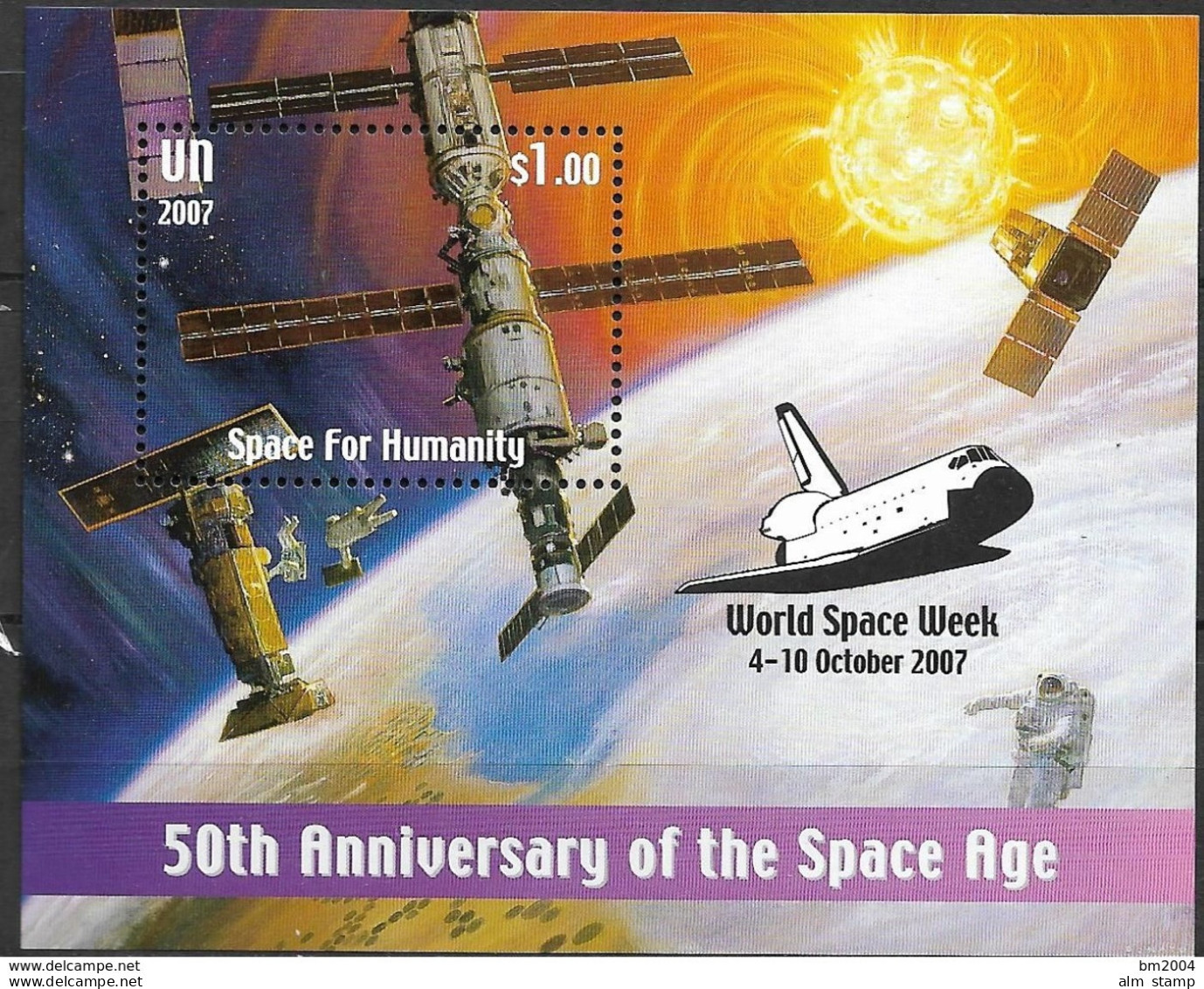 2007 UNO NEW YORK MI. Bl. 27I **MNH    World Space Week 4-10 October N2007 - Blocs-feuillets