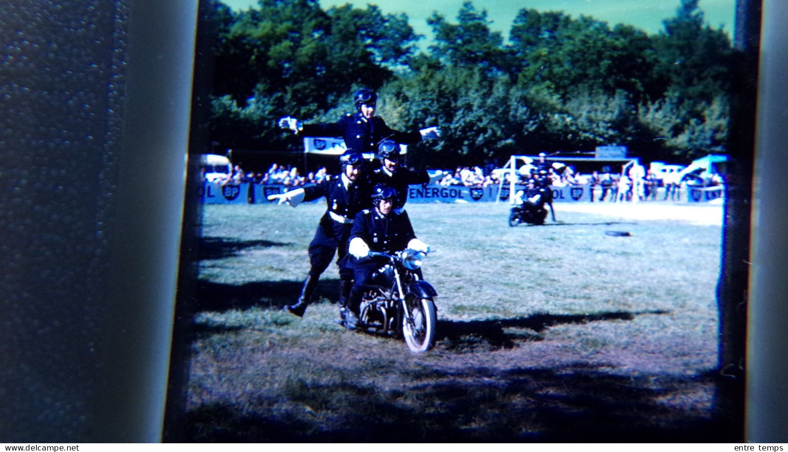 Lot Diapo Motards Police CRS Acrobatie Moto Rattier Cemec Motard Policier Motorisé - Politie & Rijkswacht