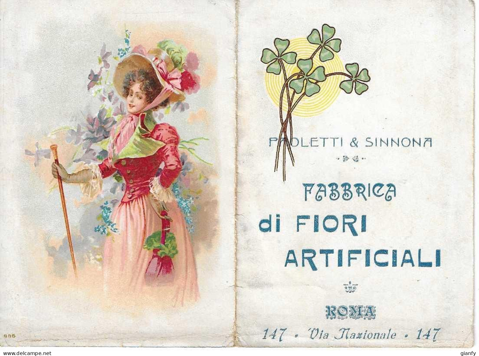 CALENDARIO TASCABILE FABBRICA FIORI ARTIFICIALI PAOLETTI & SINNONA - ROMA 1907 - Klein Formaat: 1901-20