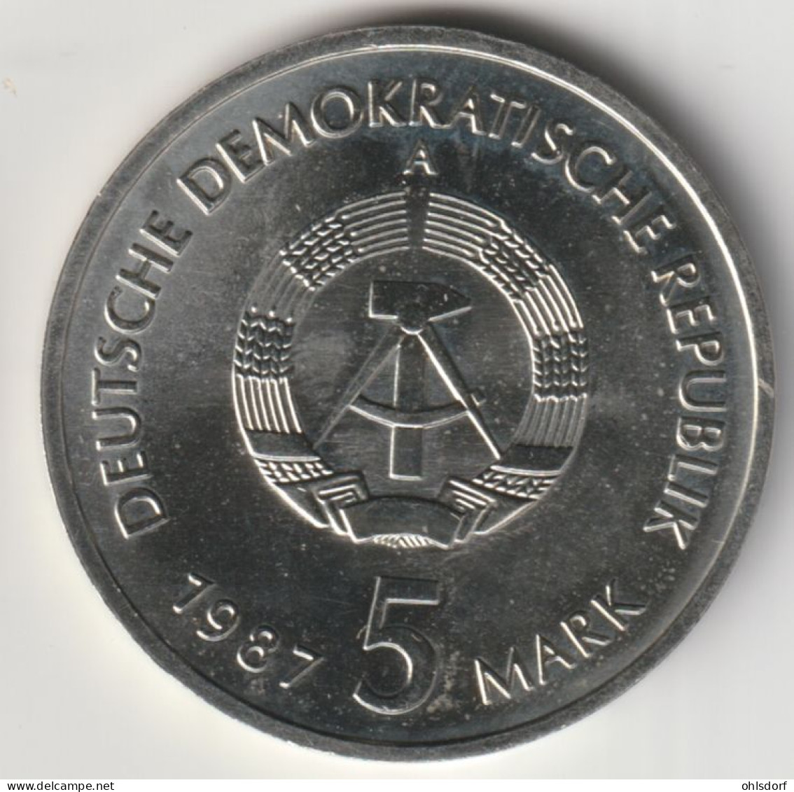 DDR 1987: 5 Mark, Berlin Nikolaiviertel, KM 114 - 5 Mark