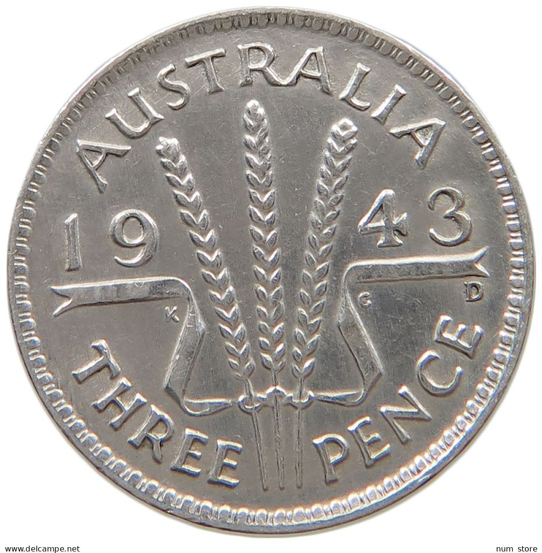 AUSTRALIA THREEPENCE 1943 D George VI. (1936-1952) #a064 0517 - Threepence