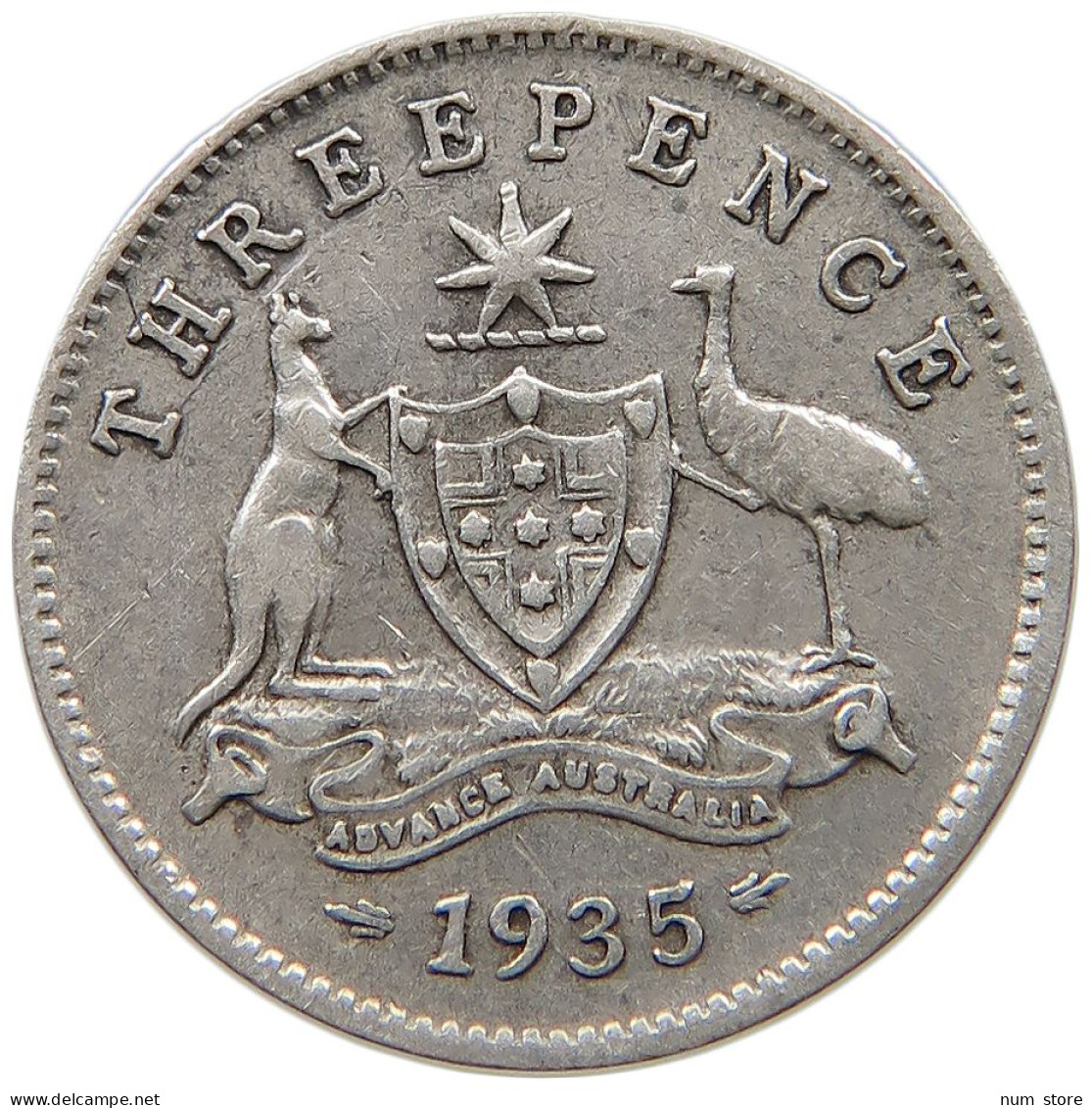 AUSTRALIA THREEPENCE 1935 George V. (1910-1936) #a034 0207 - Threepence