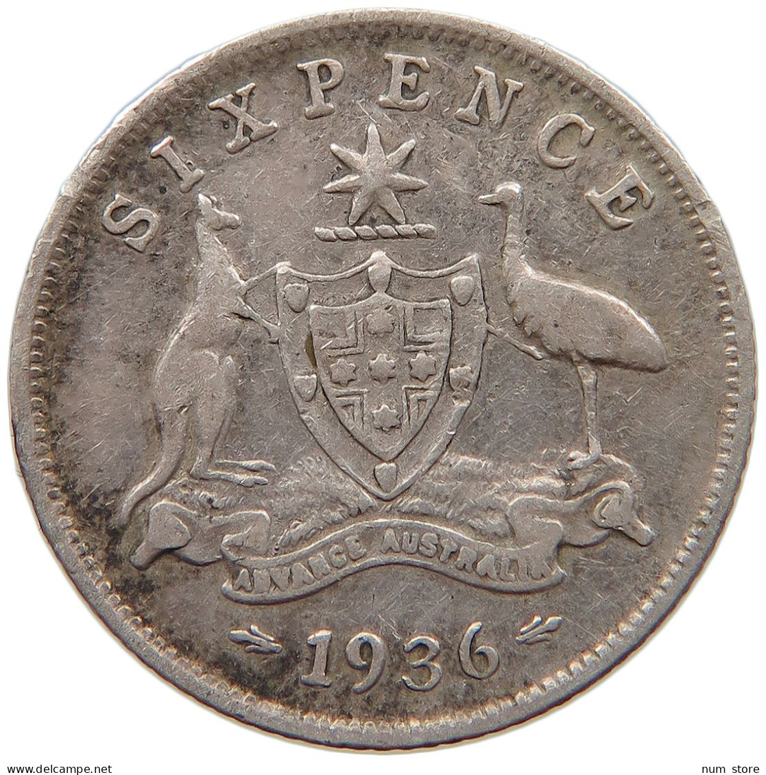 AUSTRALIA SIXPENCE 1936 George V. (1910-1936) #s008 0251 - Sixpence