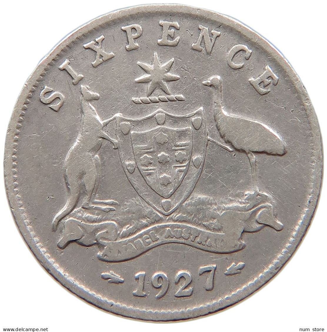 AUSTRALIA SIXPENCE 1927 George V. (1910-1936) #s004 0195 - Sixpence