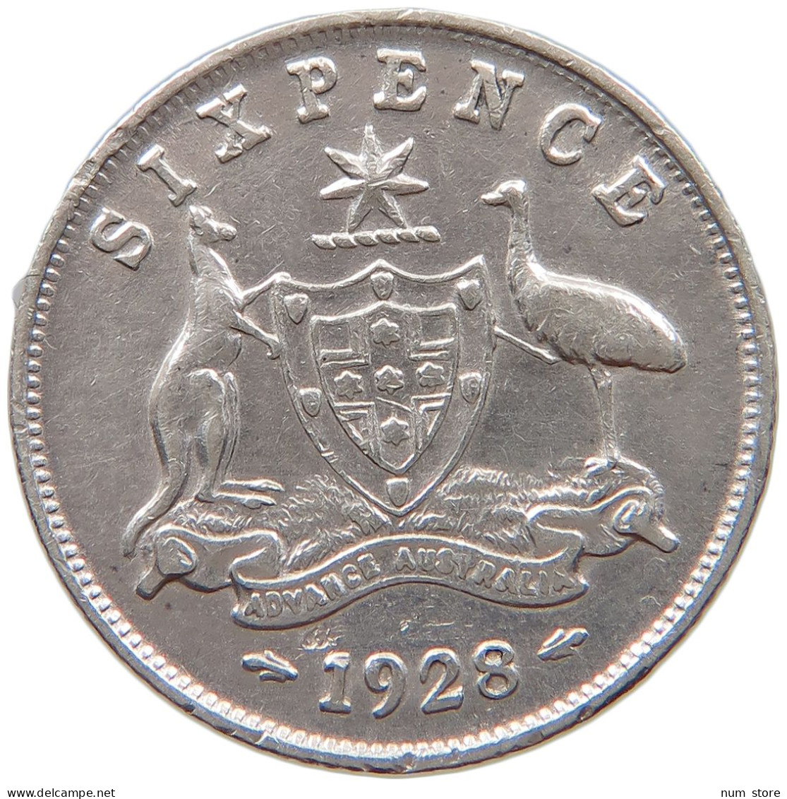 AUSTRALIA SIXPENCE 1928 George V. (1910-1936) #s004 0193 - Sixpence