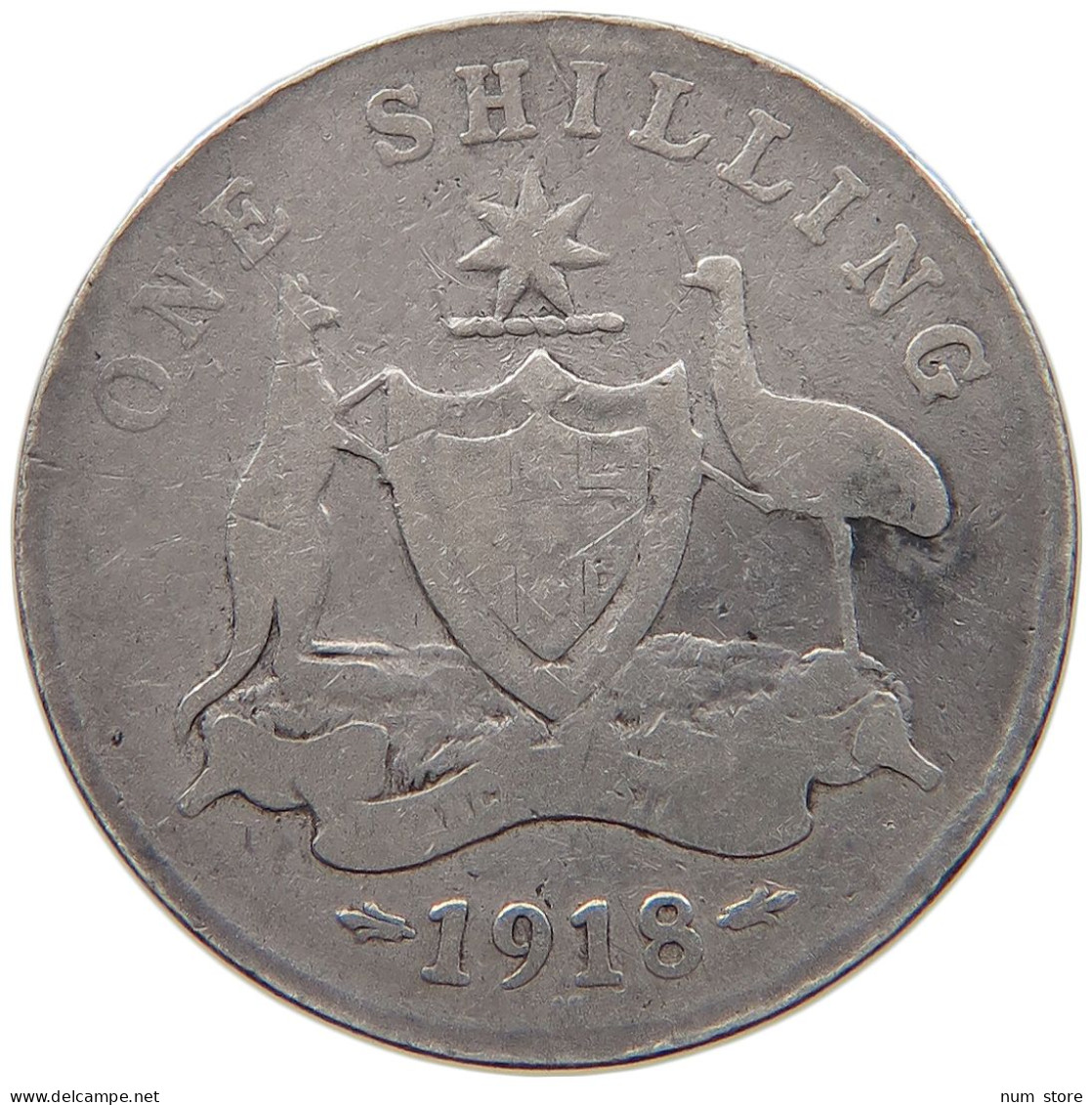 AUSTRALIA SHILLING 1918 M George V. (1910-1936) #s004 0227 - Shilling