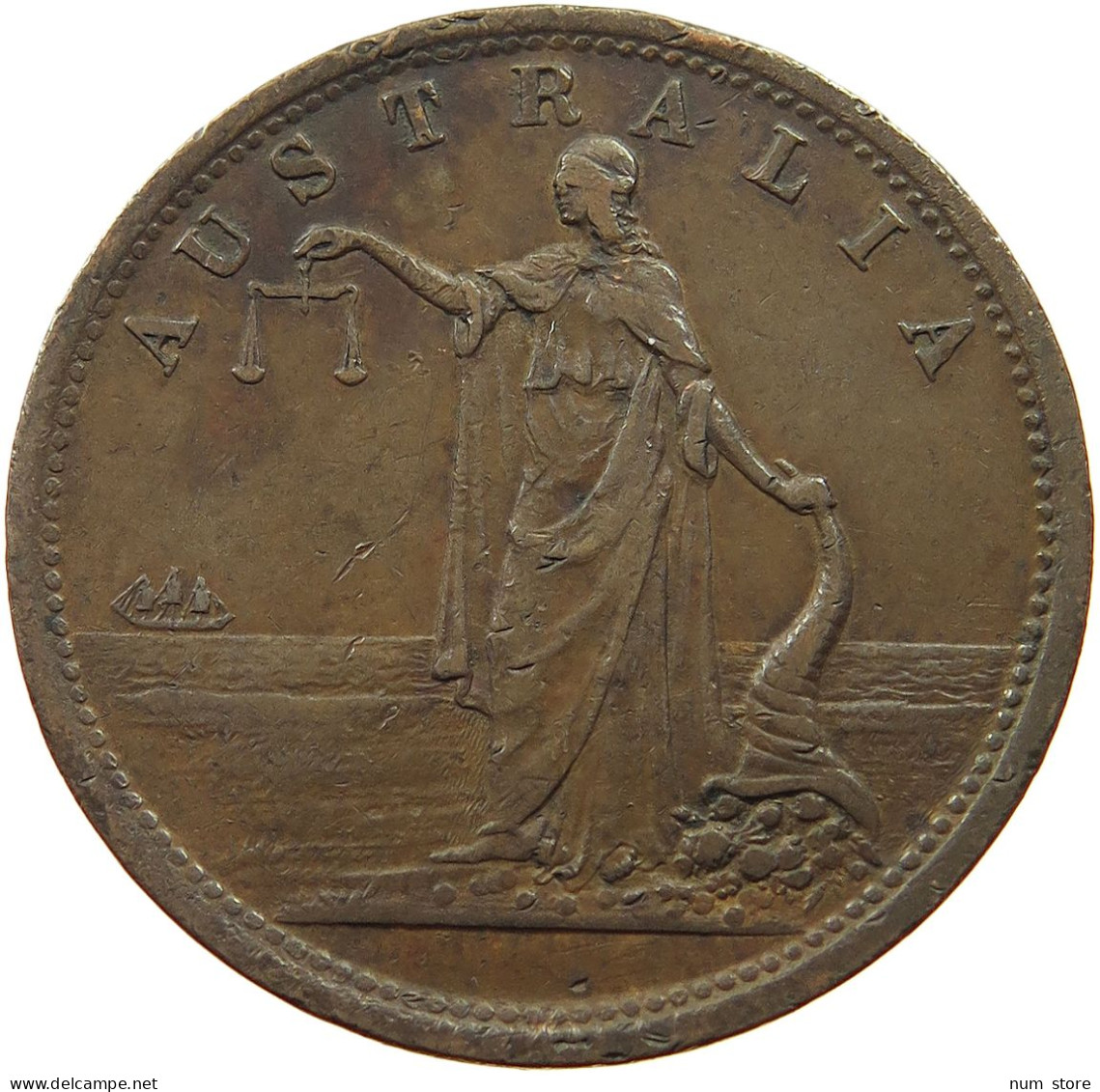 AUSTRALIA PENNY TOKEN  Victoria (1837-1901) R. PARKER GEELONG #t059 0161 - Penny