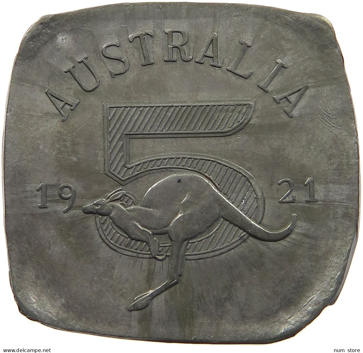 AUSTRALIA MEDAL 1921 AUSTRALIA LEAD UNIFACE MEDAL 5 1921 KANGAROO #t084 0117 - Ohne Zuordnung