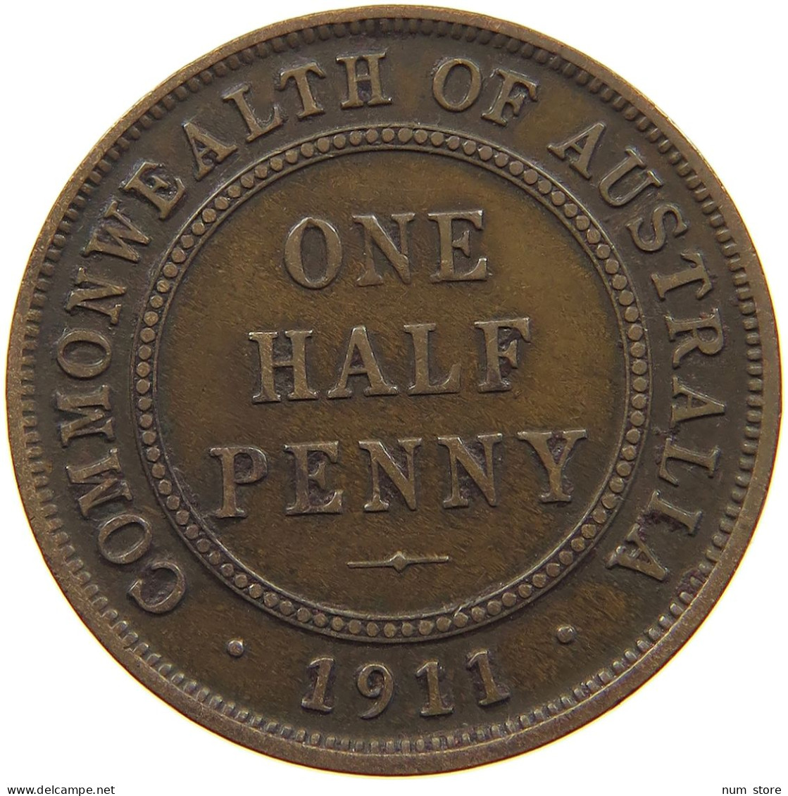 AUSTRALIA HALFPENNY 1911 George V. (1910-1936) #a066 0199 - ½ Penny