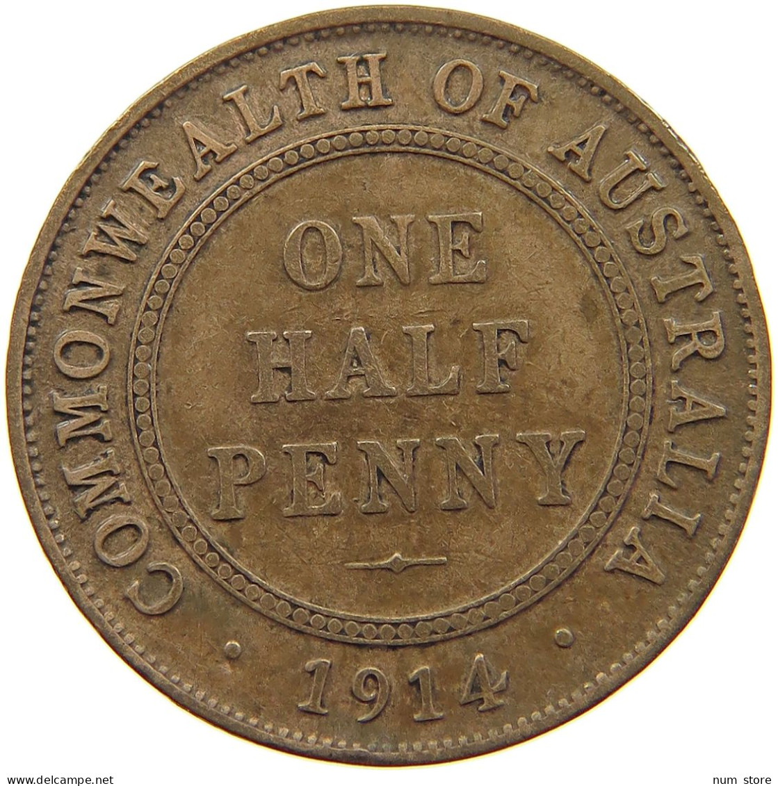 AUSTRALIA HALFPENNY 1912 H George V. (1910-1936) #a066 0201 - ½ Penny