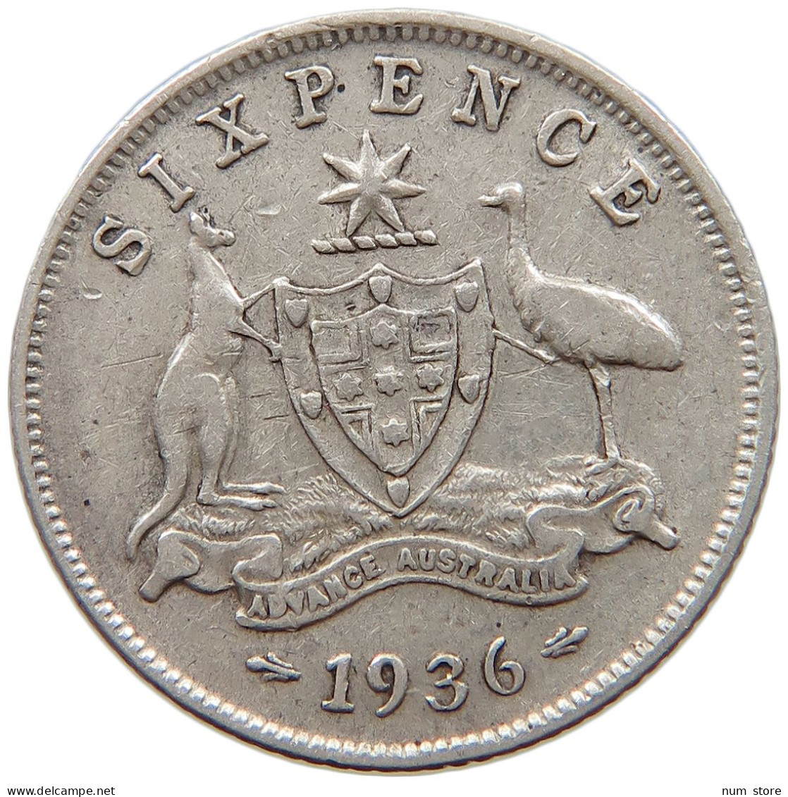 AUSTRALIA 6 PENCE 1936 George V. (1910-1936) #c049 0003 - Sixpence