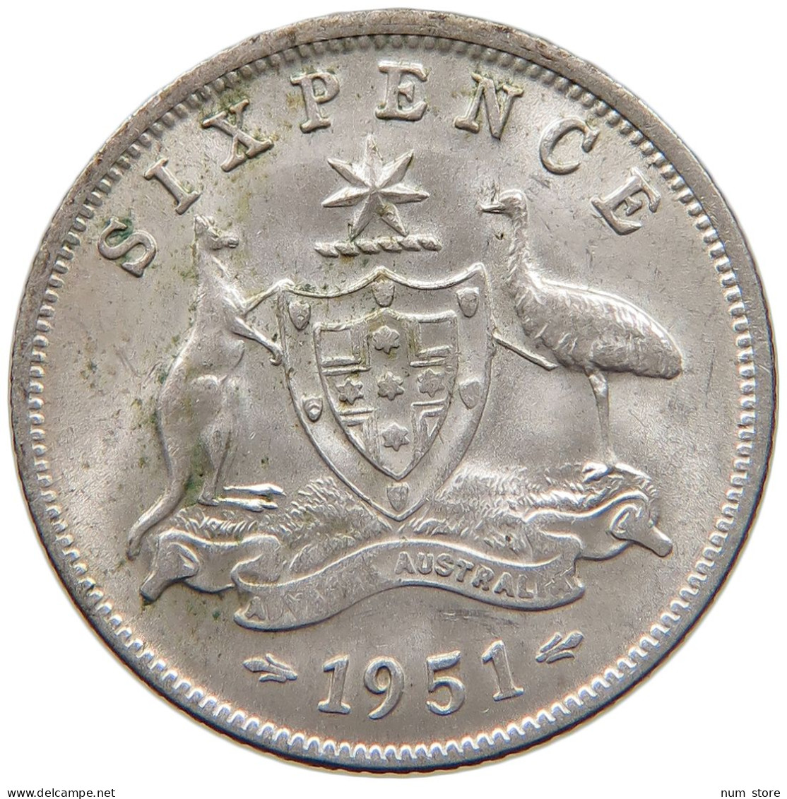 AUSTRALIA 6 PENCE 1951 George VI. (1936-1952) #c032 0355 - Sixpence