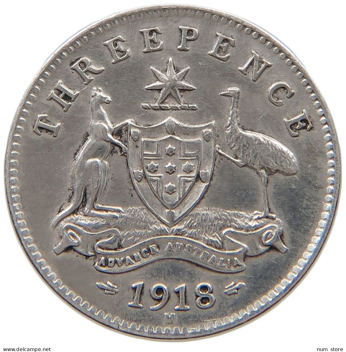 AUSTRALIA 3 PENCE 1918 M George V. (1910-1936) #t157 0747 - Threepence