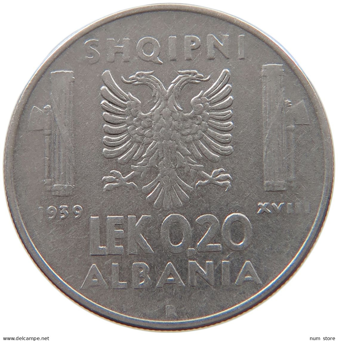 ALBANIA 0,2 LEK 1939  #s021 0105 - Albanie