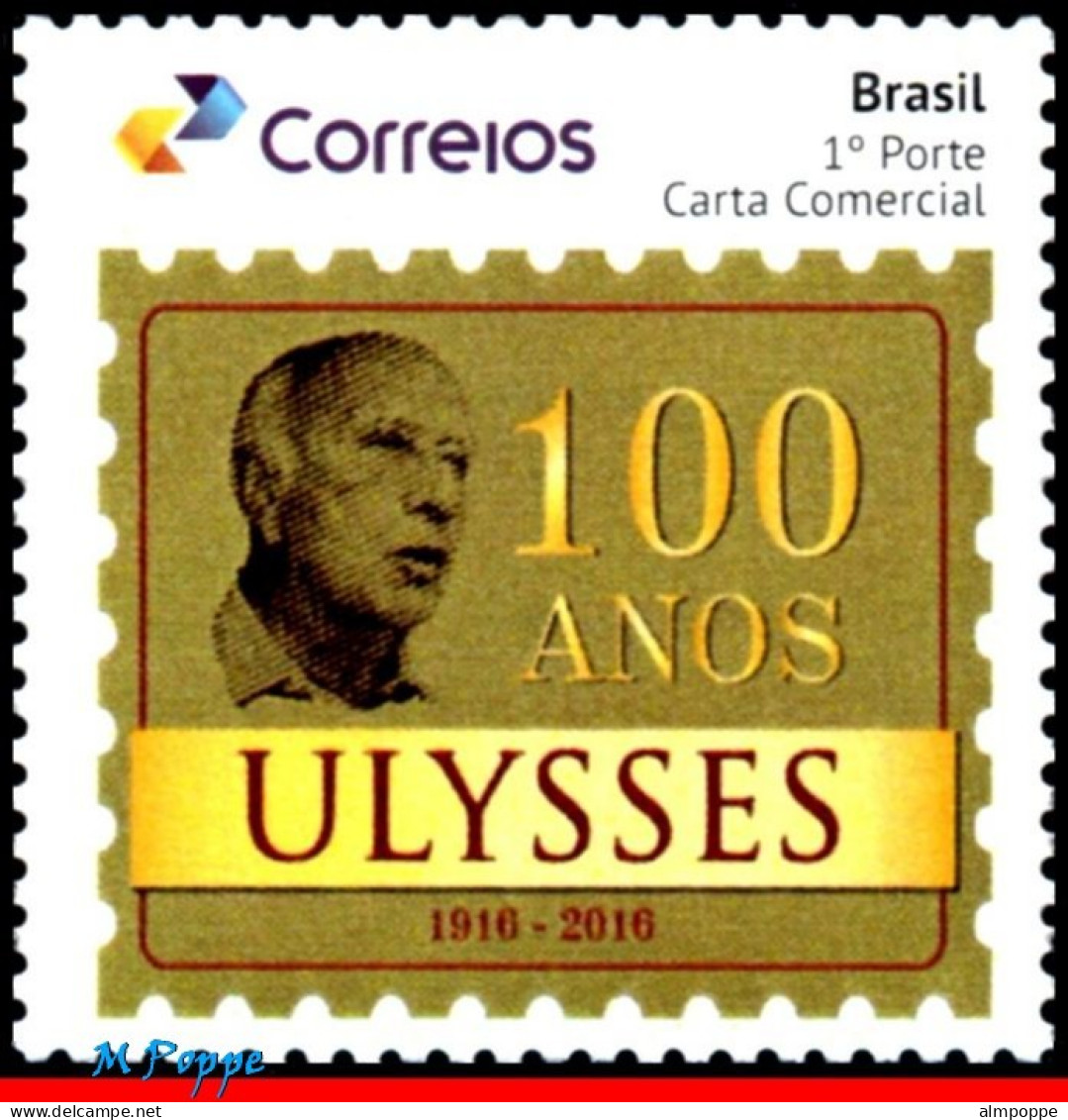 Ref. BR-V2016-29FO BRAZIL 2016 - ULYSSES GUIMARAES, 100YEARS, POLITICIAN,SHEET PERSONALIZED MNH, FAMOUS PEOPLE 12V - Personnalisés