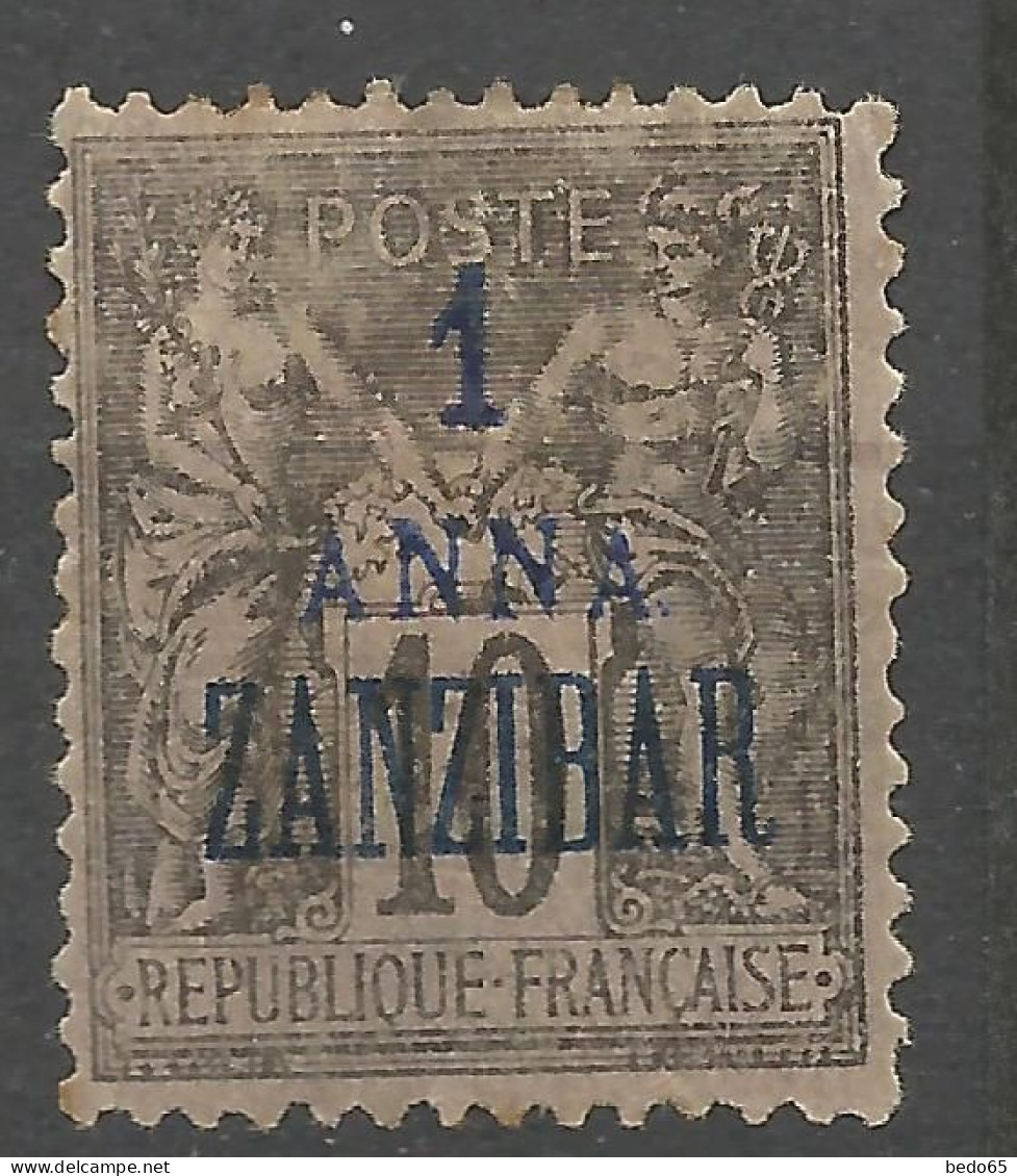 ZANZIBAR N° 2 NEUF* CHARNIERE / Aminci / Hinge  / MH - Neufs