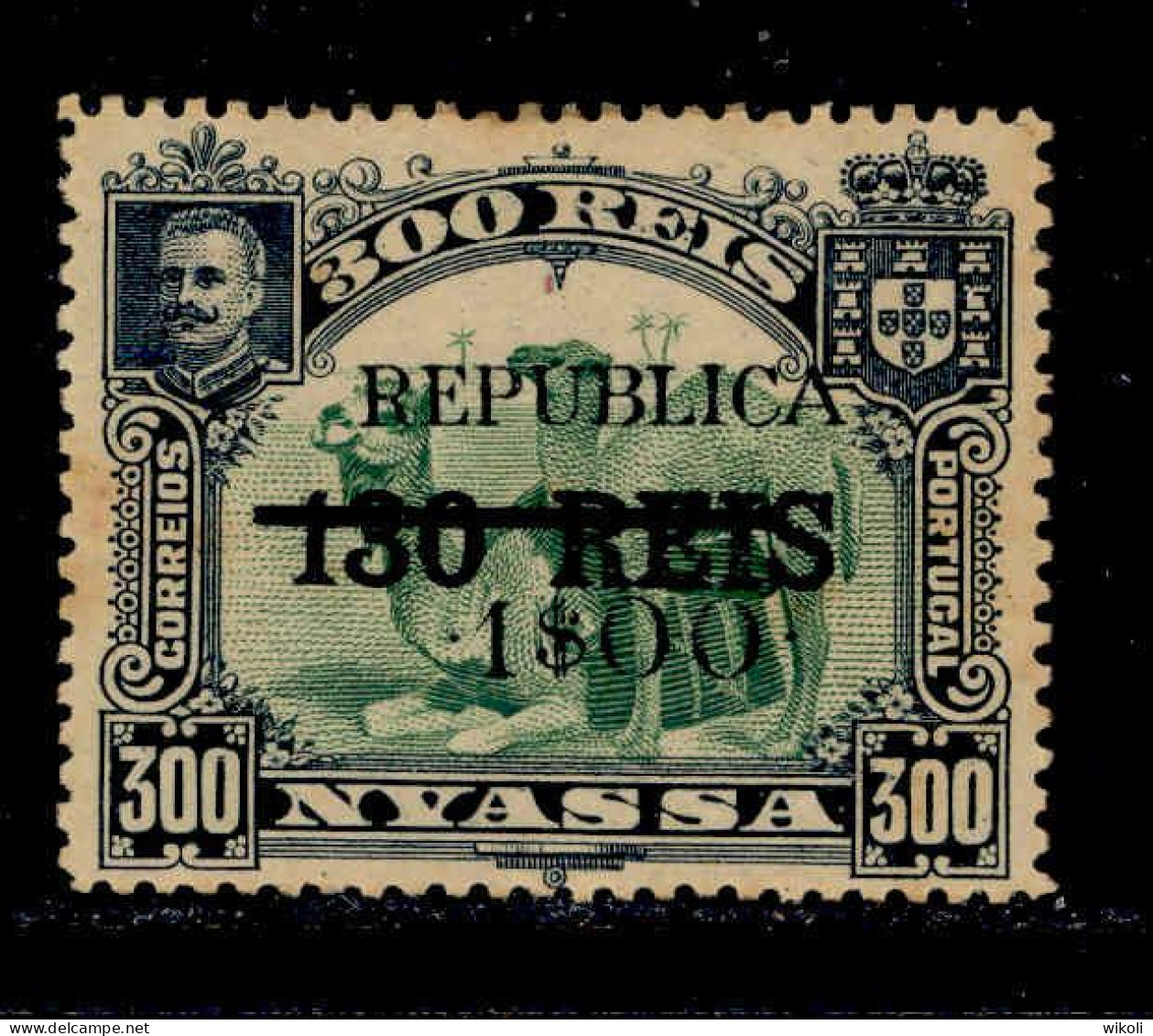 ! ! Nyassa - 1918 King Carlos Local Republica 1$00 - Af. 81 - MH - Nyassa