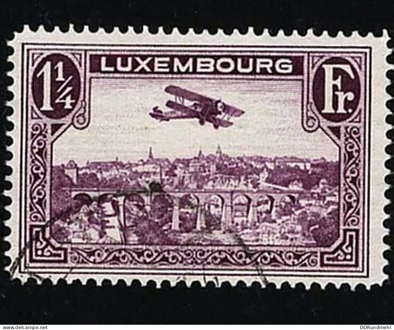 1931 Biplane  Michel LU 236 Stamp Number LU C4 Yvert Et Tellier LU PA4 Stanley Gibbons LU 299 Used - Usados