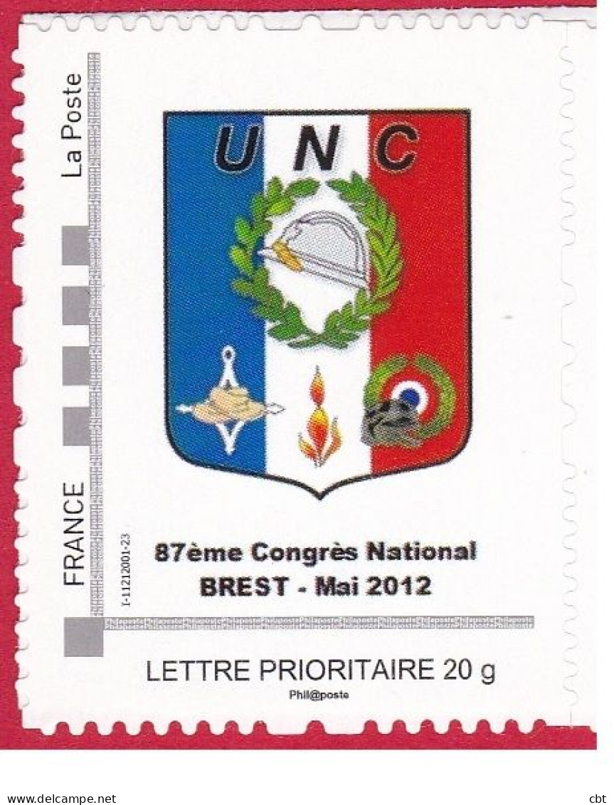 5774 TPAM – Timbre Personalisé Neuf, Thème Anciens Combattants, UNC, 87ème Congrès National Brest Mai 2012 (5774) - Ongebruikt