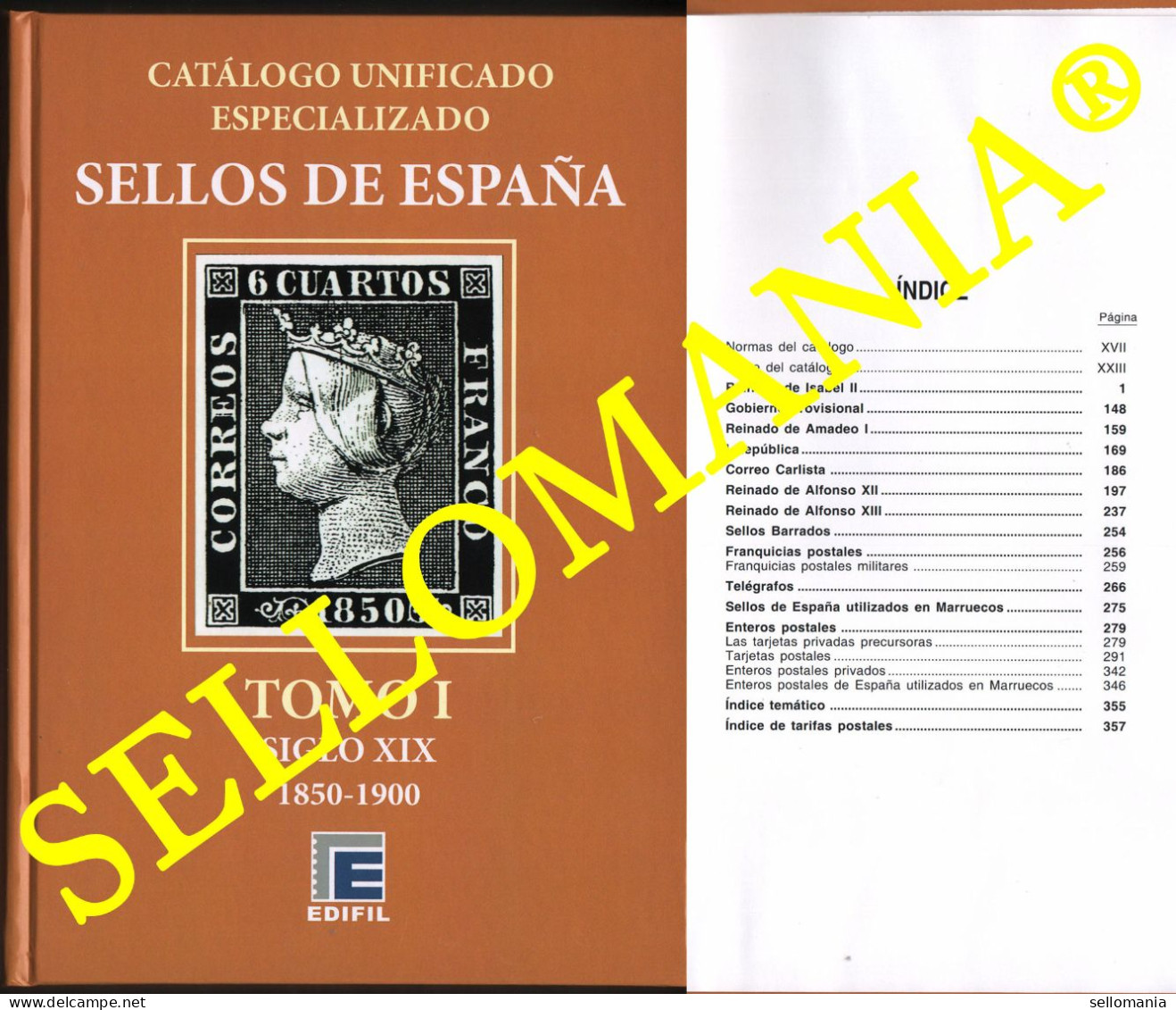 CATALOGO ESPECIALIZADO EDIFIL ESPAÑA TOMO I  1850 A 1900 SERIE BRONCE EDICION 2020 - Spain