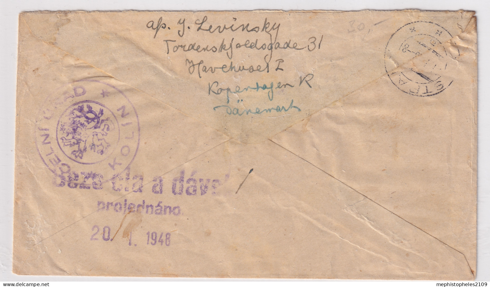 DENMARK 1948 - Reco-letter To Prague/CSR - Mi 247, 284, 286, 294 - Covers & Documents