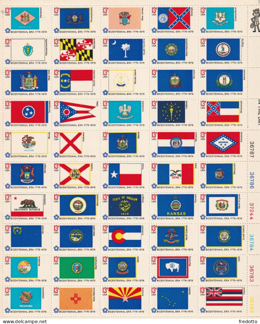 Vereinigte Statten Von Amerika 1976-kompletter Bogen Gestempelt Und 1 Bogen Postfrisch ** Ohne Falz - Andere & Zonder Classificatie