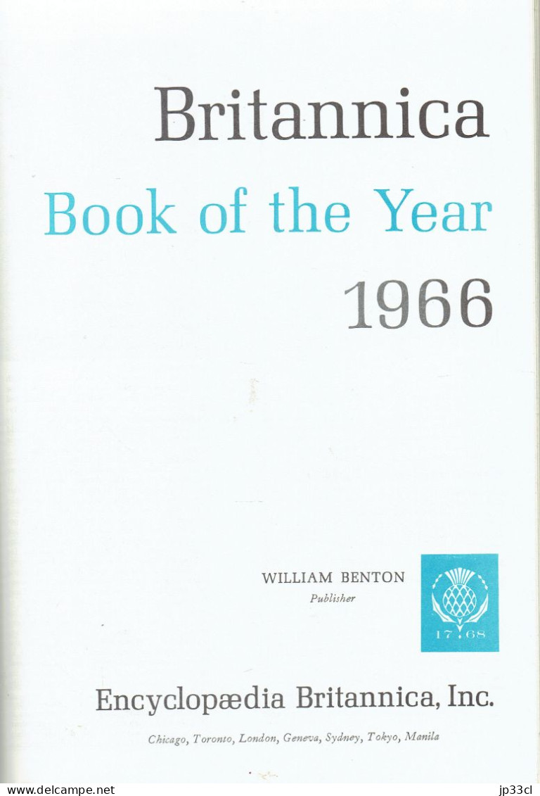 Britannica Book Of The Year 1966 (Collectif, 812 Pages) - World