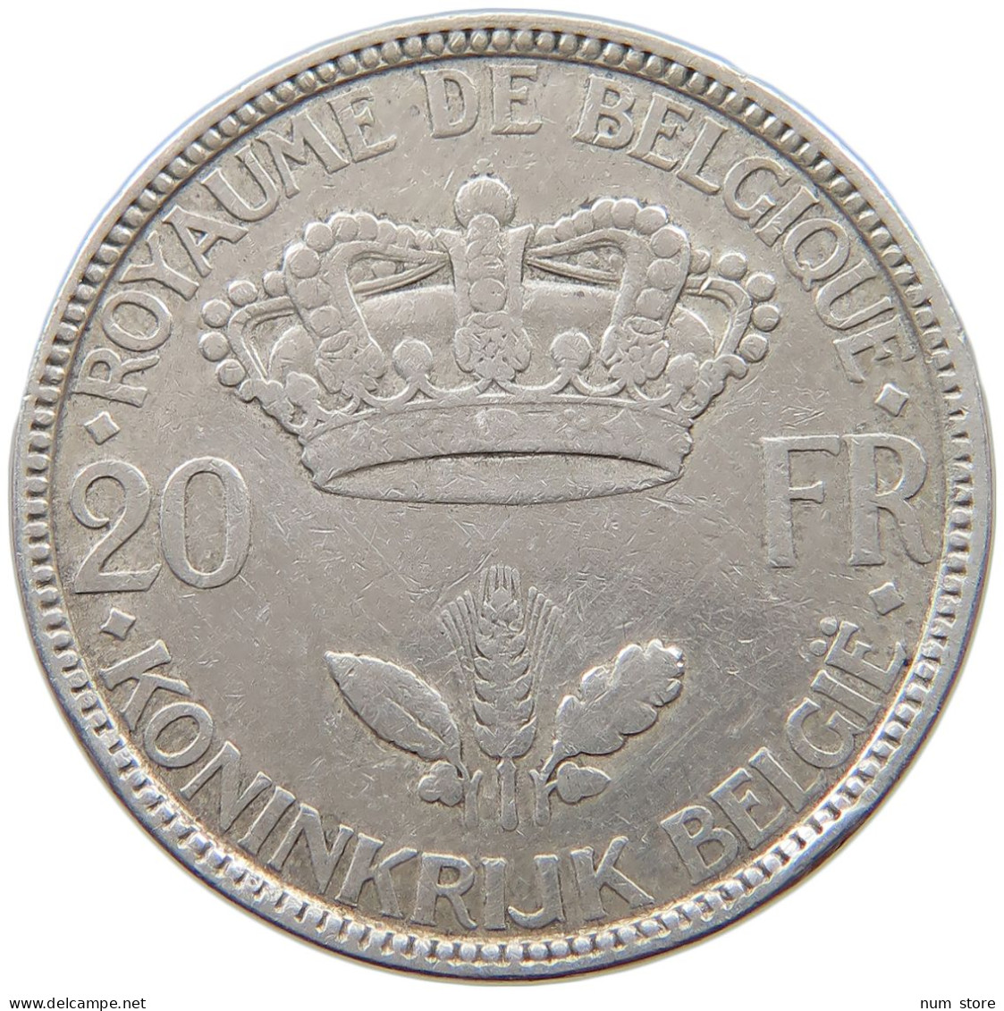 BELGIUM 20 FRANCS 1935 LEOPOLD III. (1934-1951) #s049 0053 - 20 Francs