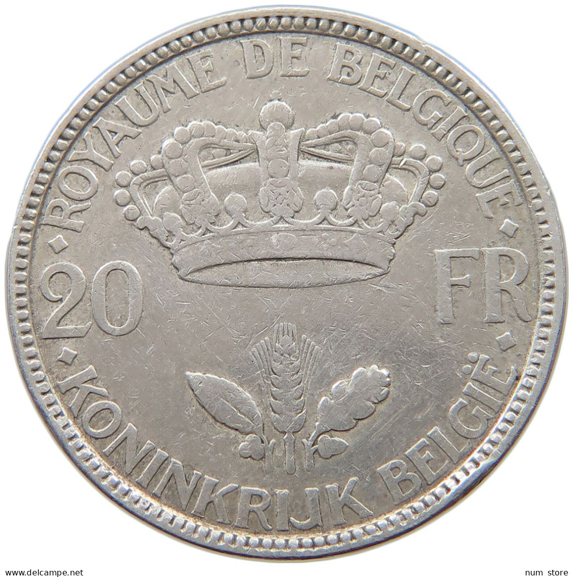 BELGIUM 20 FRANCS 1935 LEOPOLD III. (1934-1951) #s049 0053 - 20 Frank