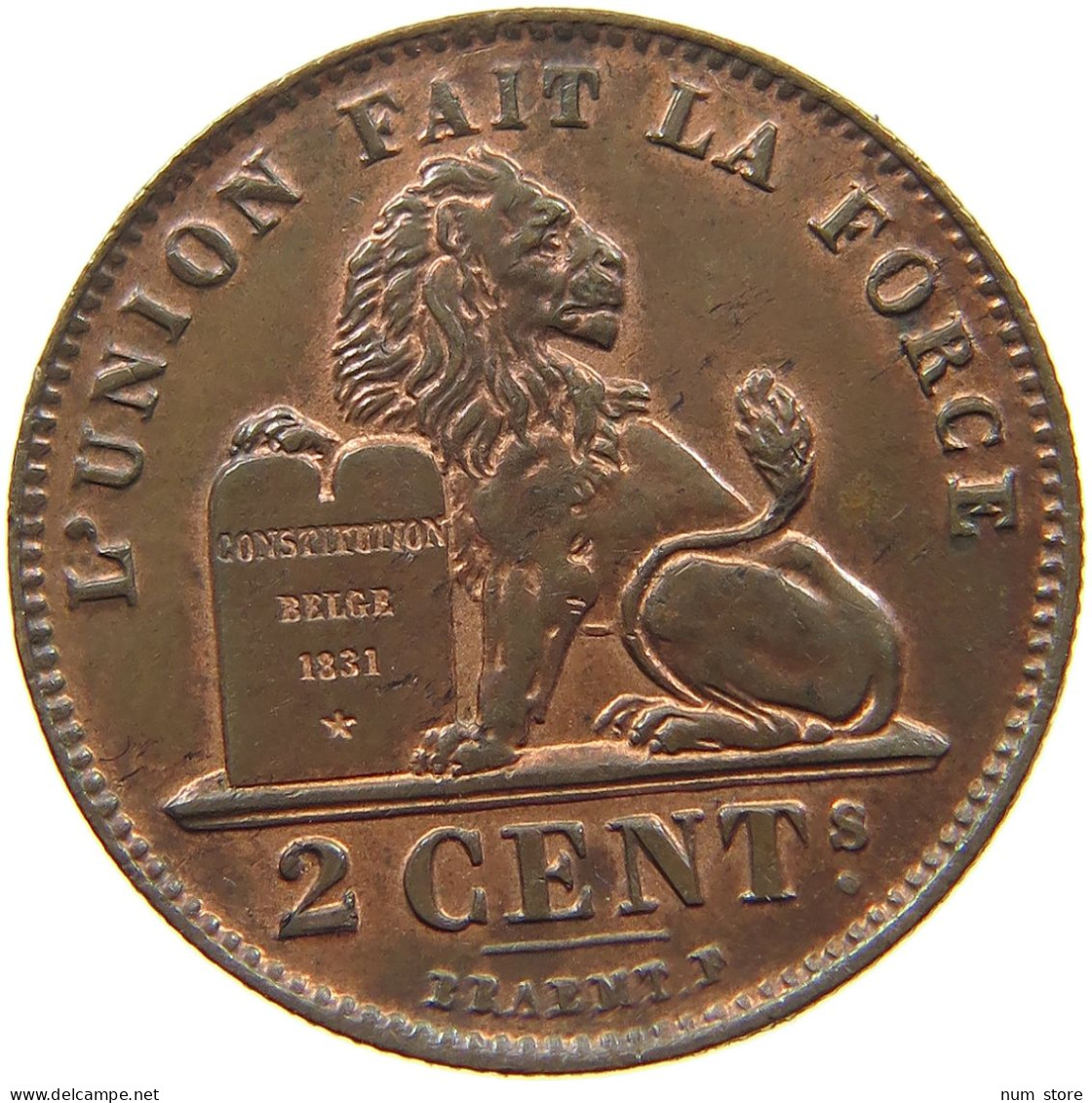 BELGIUM 2 CENTIMES 1909 Leopold II. 1865-1909 #c022 0297 - 2 Cents