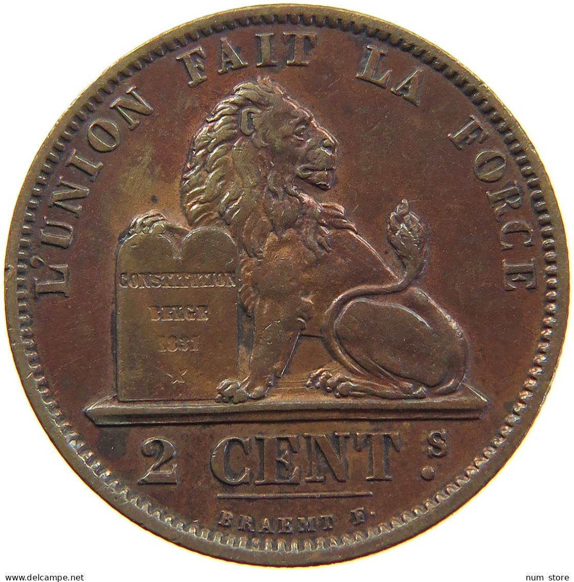 BELGIUM 2 CENTIMES 1873 Leopold II. 1865-1909 #c062 0173 - 2 Cent