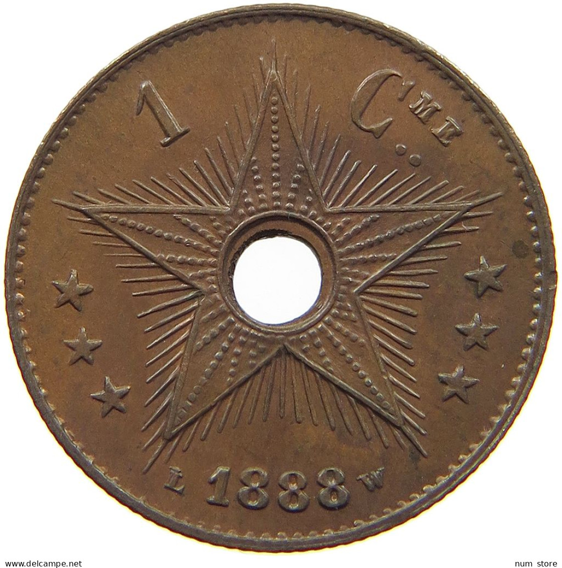 BELGIAN CONGO CENTIME 1888  #t081 0705 - 1885-1909: Leopold II.