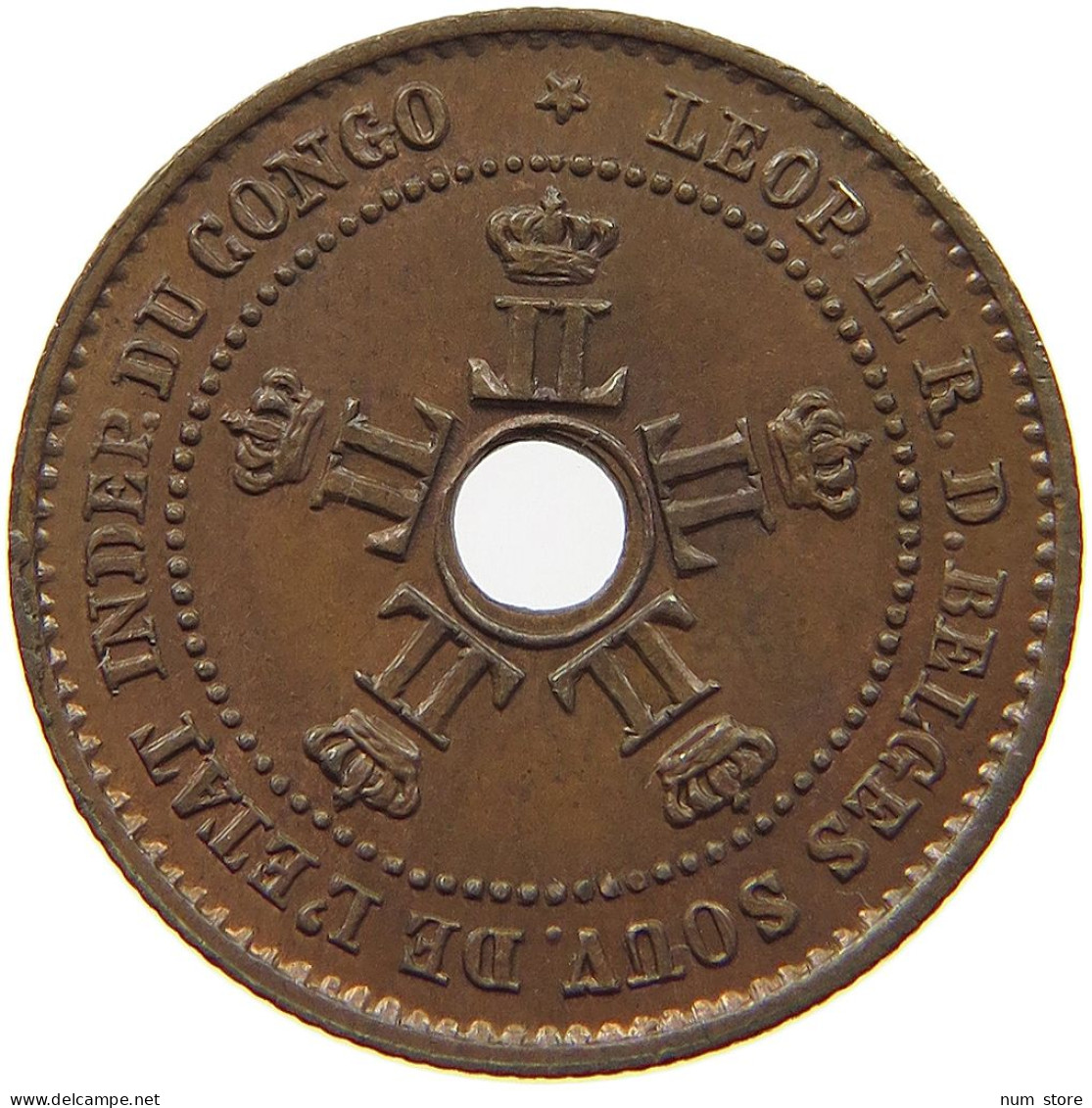 BELGIAN CONGO CENTIME 1888  #t081 0705 - 1885-1909: Leopold II