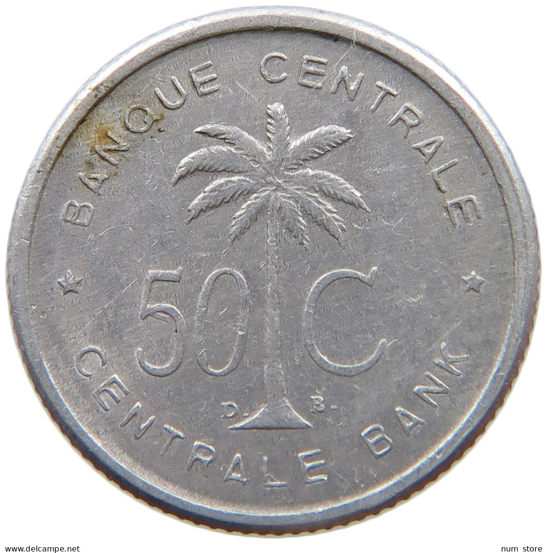 BELGIAN CONGO 50 CENTIMES 1955  #s055 0863 - 1951-1960: Boudewijn I