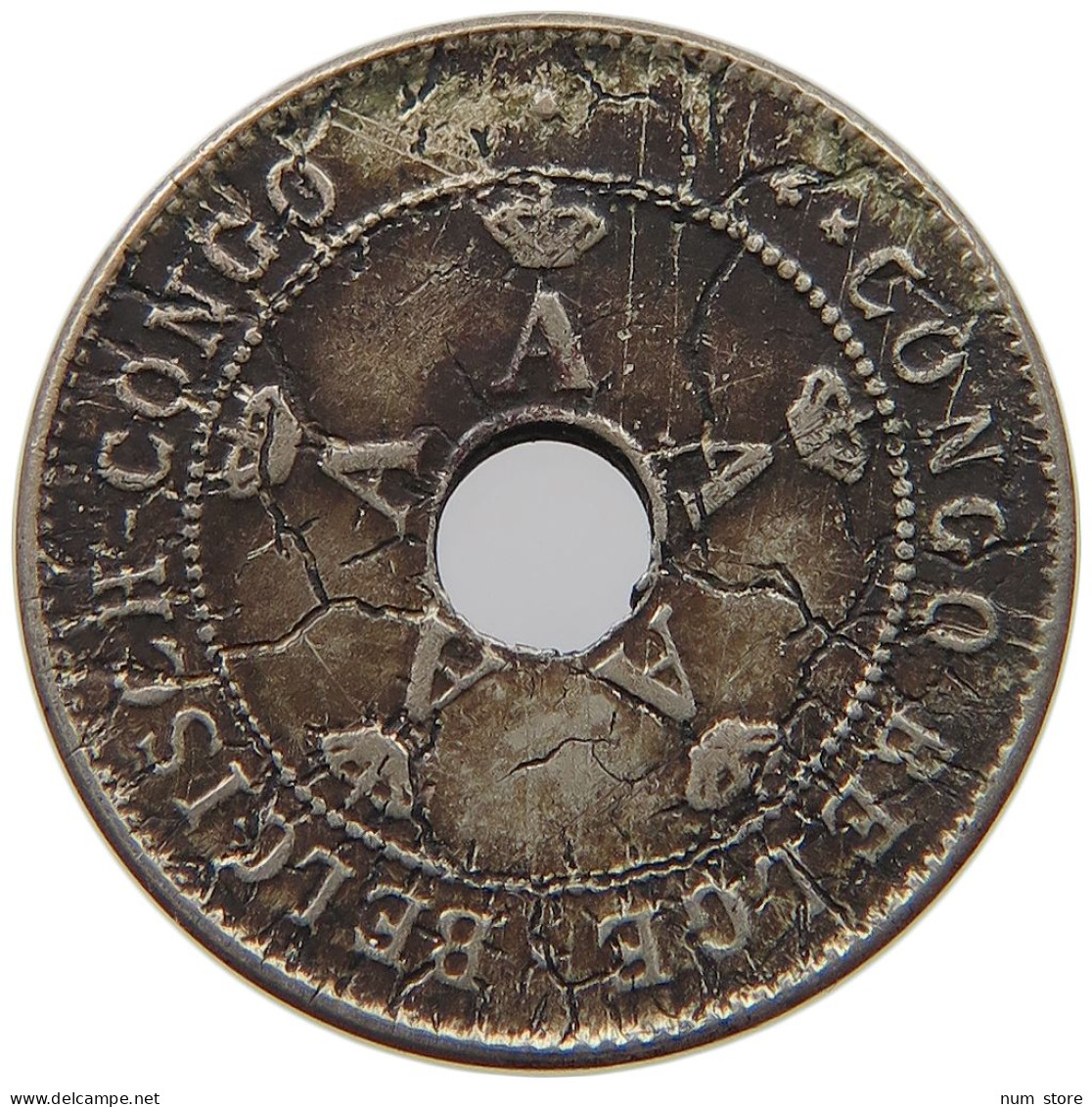 BELGIAN CONGO 10 CENTIMES 1910 PLANCHET ERROR #c071 0157 - 1910-1934: Albert I