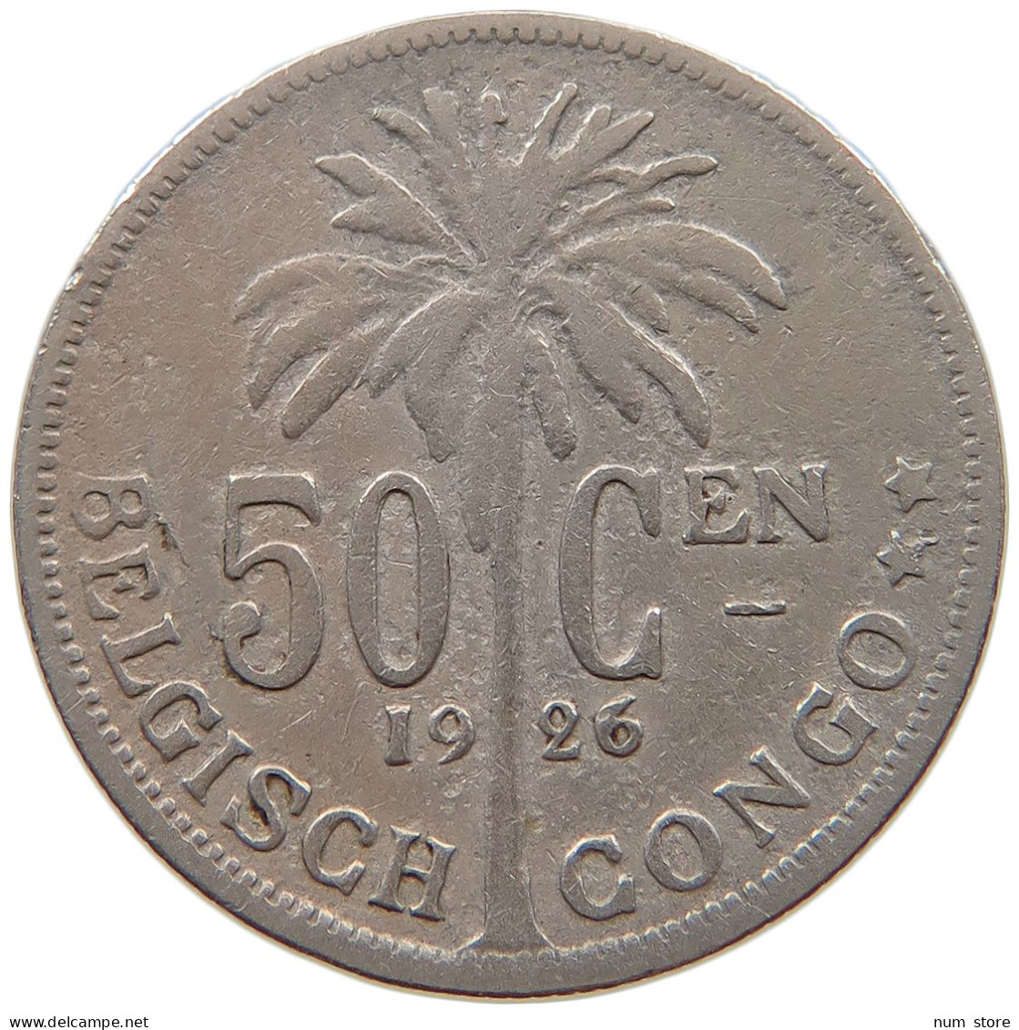 BELGIAN CONGO 50 CENTIMES 1926  #a061 0151 - 1910-1934: Albert I