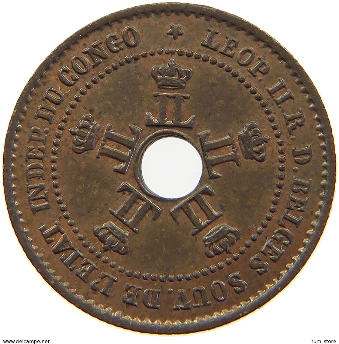 BELGIAN CONGO CENTIME 1888  #a015 0467 - 1885-1909: Leopold II